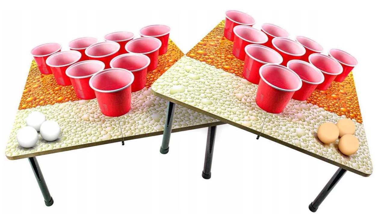 Zábavná pivná hra s pohármi a loptičkami